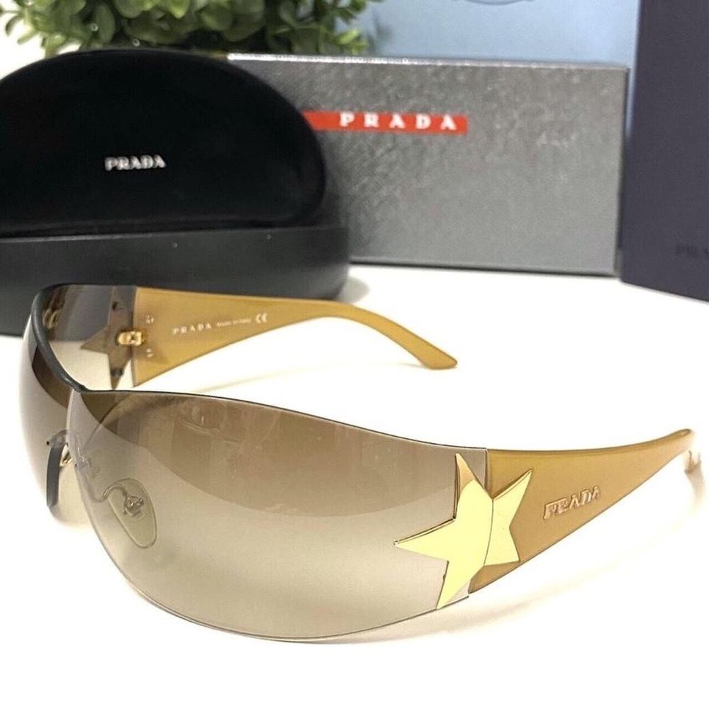 **Very rare** Prada gold star shield sunglasses